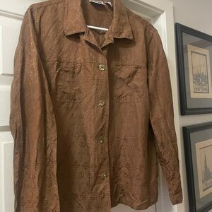 Chico's Textured Brown Utility Jacket